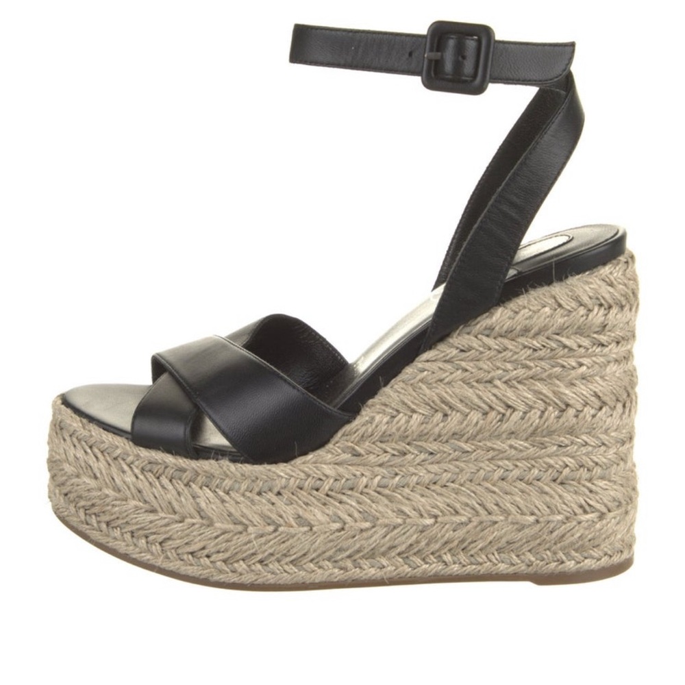 CHRISTIAN LOUBOUTIN
Mariza zeppa 130 black leather wedge sandals